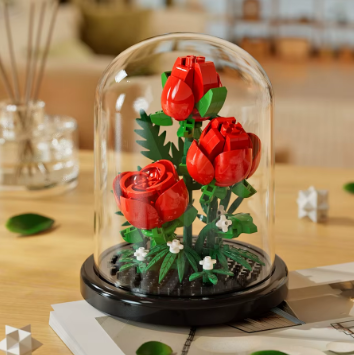 Potted Building Block Simulation Succulent Bouquet Creative Puzzle Building Block Eternal Flower Home Decoration Rose