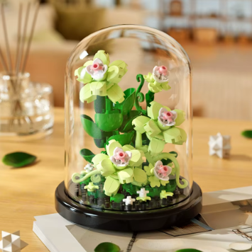Potted Building Block Simulation Succulent Bouquet Creative Puzzle Building Block Eternal Flower Home Decoration Rose