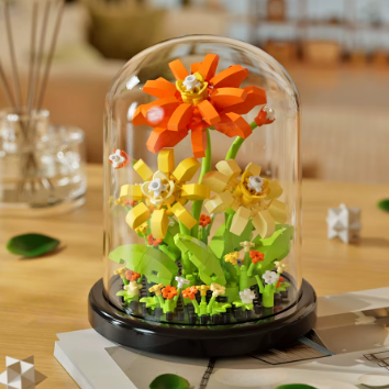 Potted Building Block Simulation Succulent Bouquet Creative Puzzle Building Block Eternal Flower Home Decoration Rose